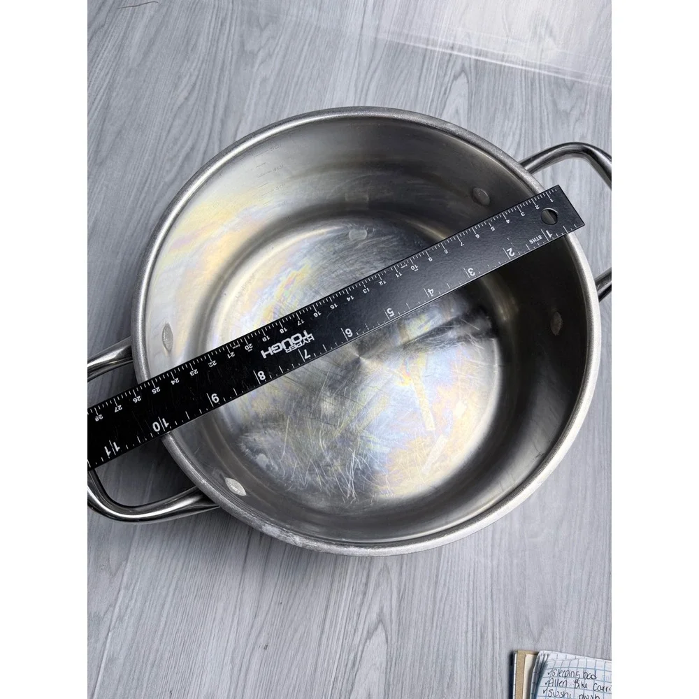 Wolfgang Puck Cafe Collection 5qt Dutch Oven Stainless Steel Pot Glass Lid